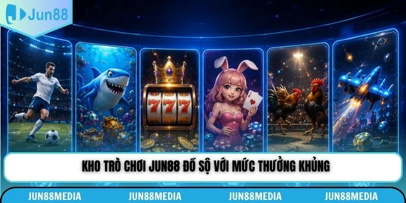 Kho trò chơi Jun88 đồ sộ với mức thưởng khủng